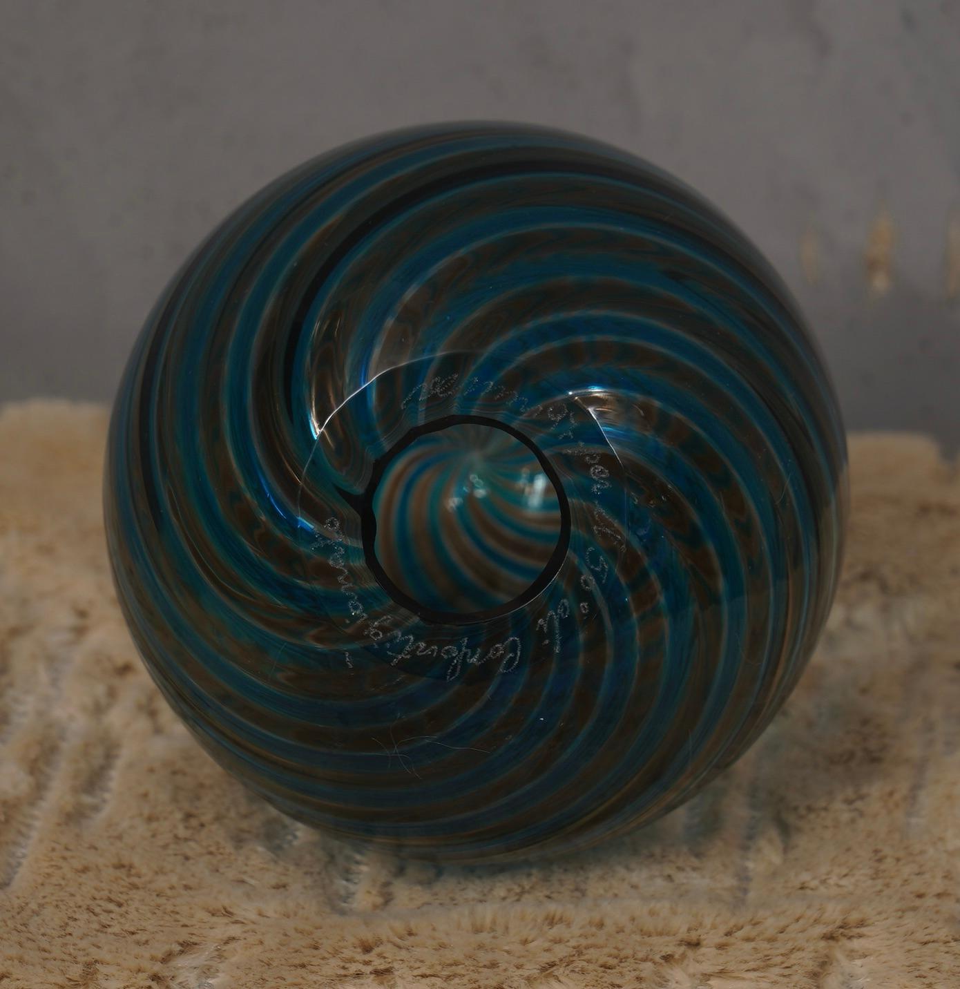 Huevo de cristal de Murano Venini Serie ConfArtigianato 50°, 1997 finales del siglo XX en venta