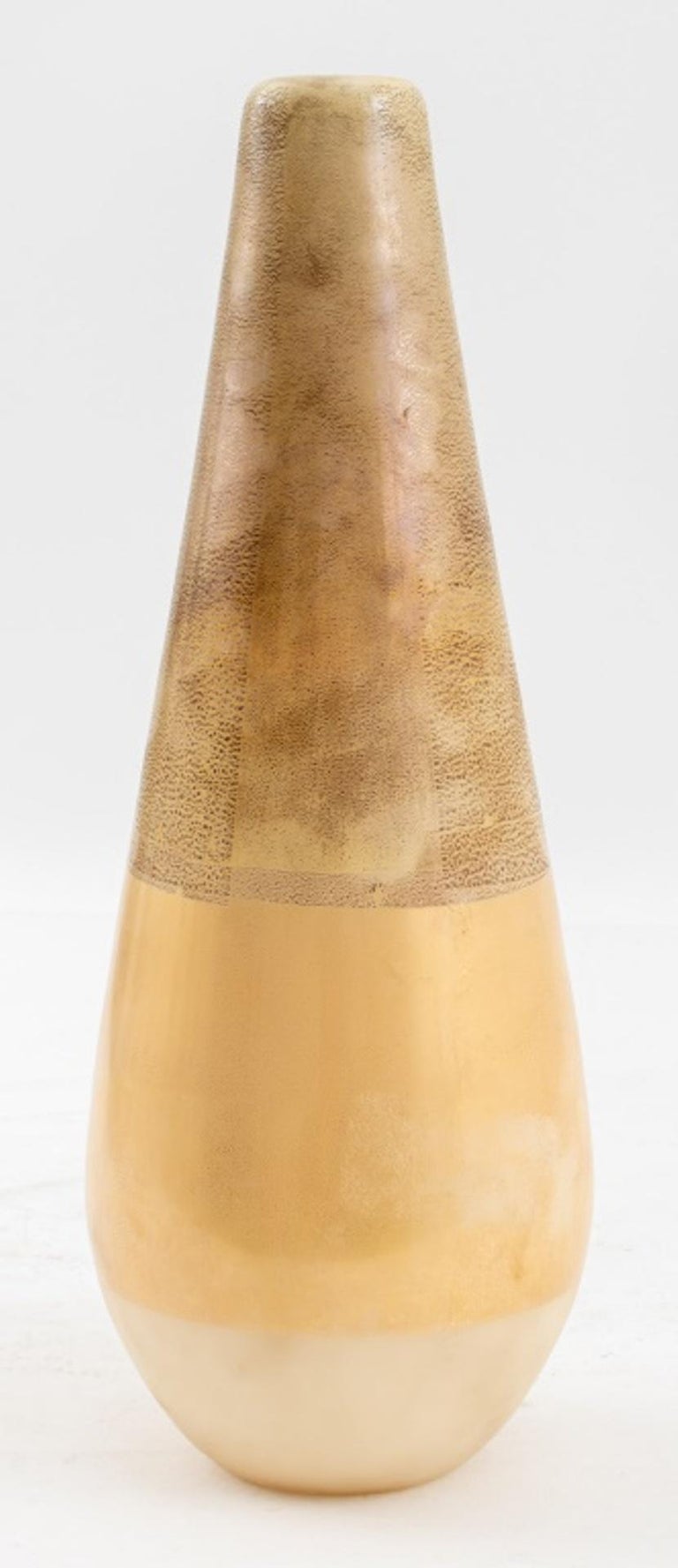 Venini Murano Art Glass Vase with Gold Foil For Sale at 1stDibs