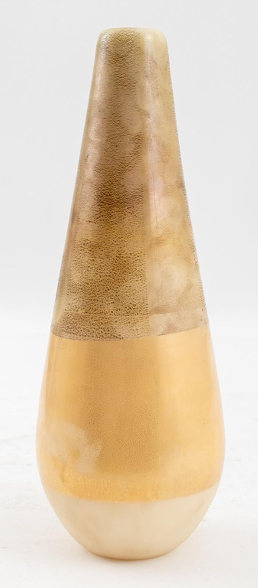 Vase en verre d'art de Murano avec feuille d'or de Venini Bon état - En vente à New York, NY