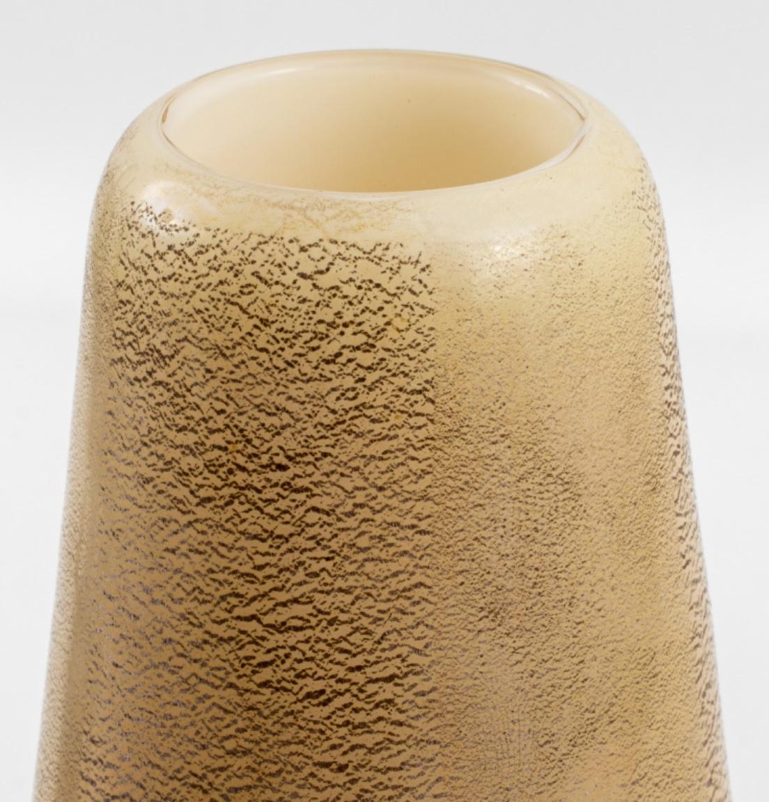 Murano Glass Venini Murano Art Glass Vase with Gold Foil For Sale