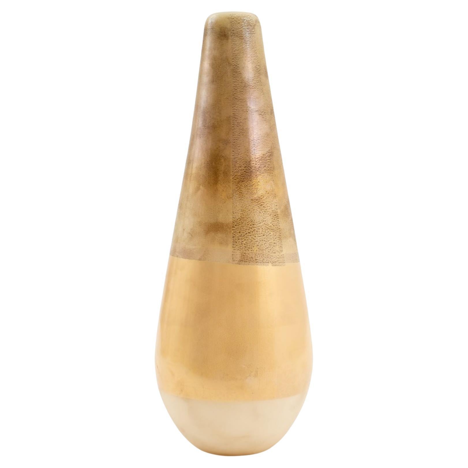 Venini Murano Art Glass Vase with Gold Foil For Sale