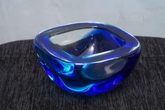 Venini Murano Aschenbecher aus blauem und azurblauem Glas, 1960