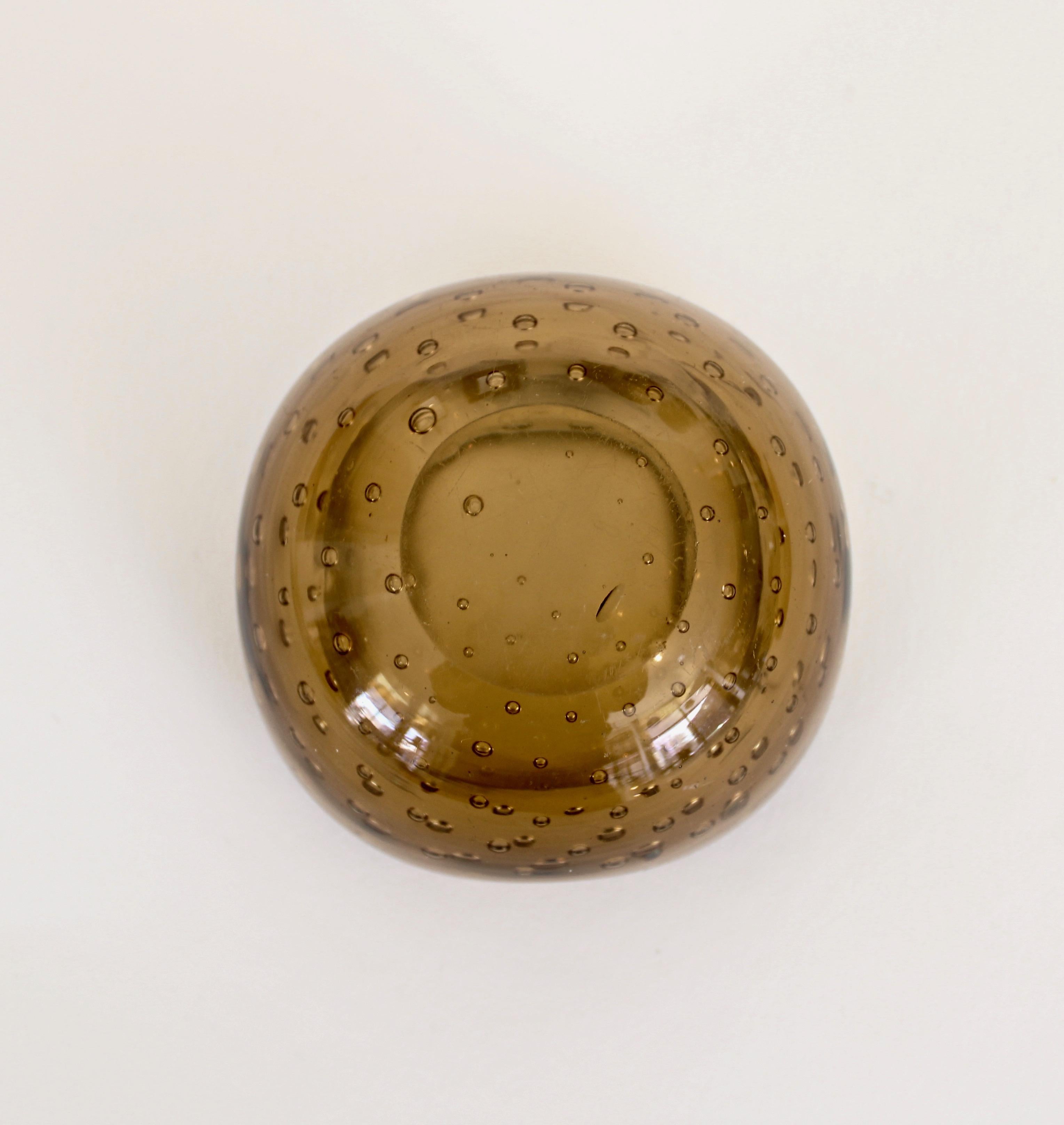 Carlo Scarpa für Venini Murano Bulicante Kleine Schale Bernsteinglas 1