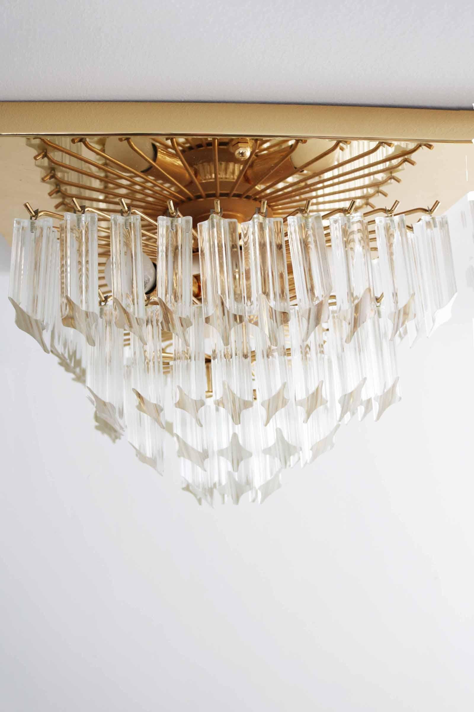 Italian Venini Murano Chandelier, 1970s  For Sale