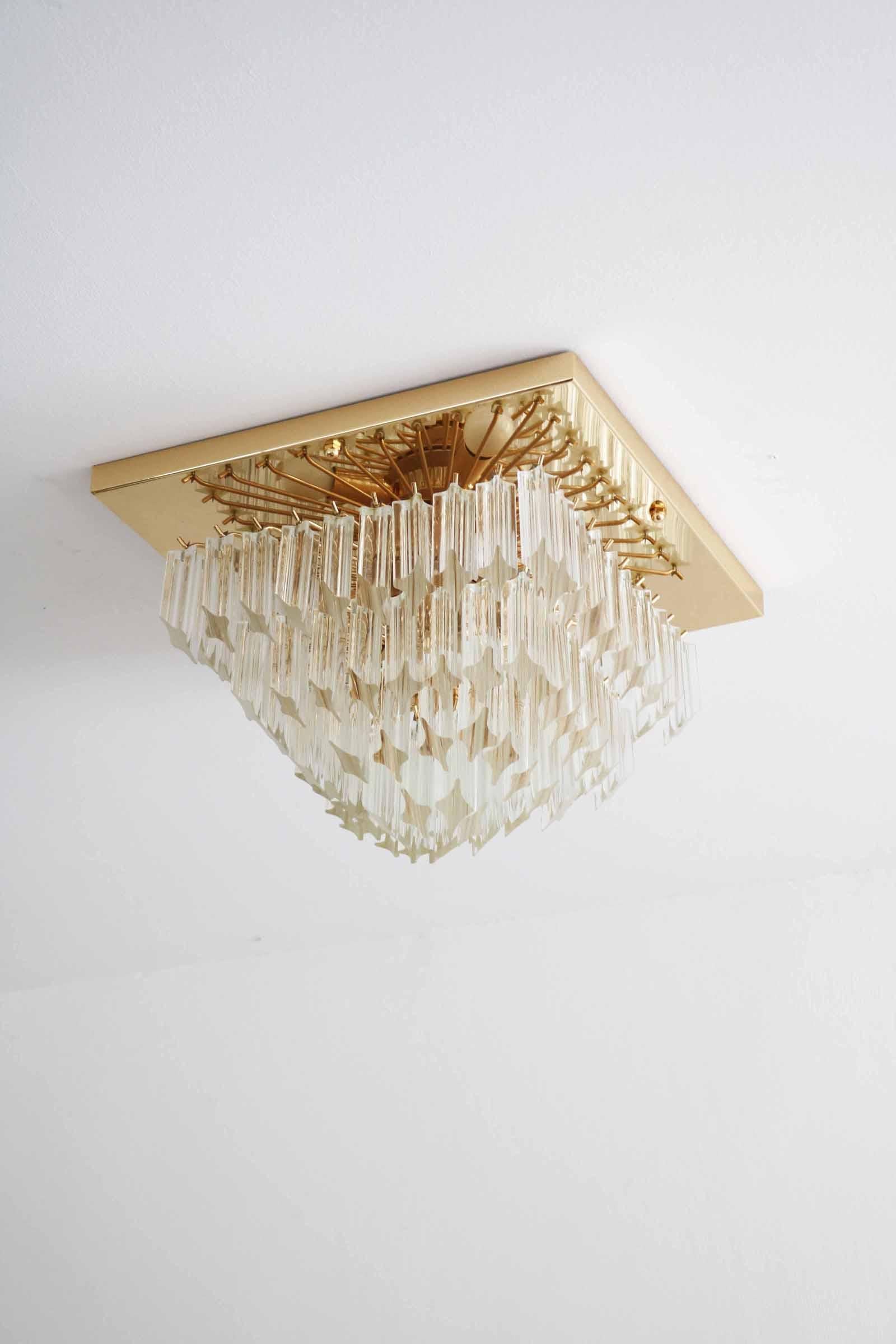 Late 20th Century Venini Murano Chandelier, 1970s  For Sale