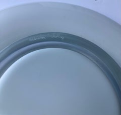 Venini Murano double ring glass bowl. Label signed