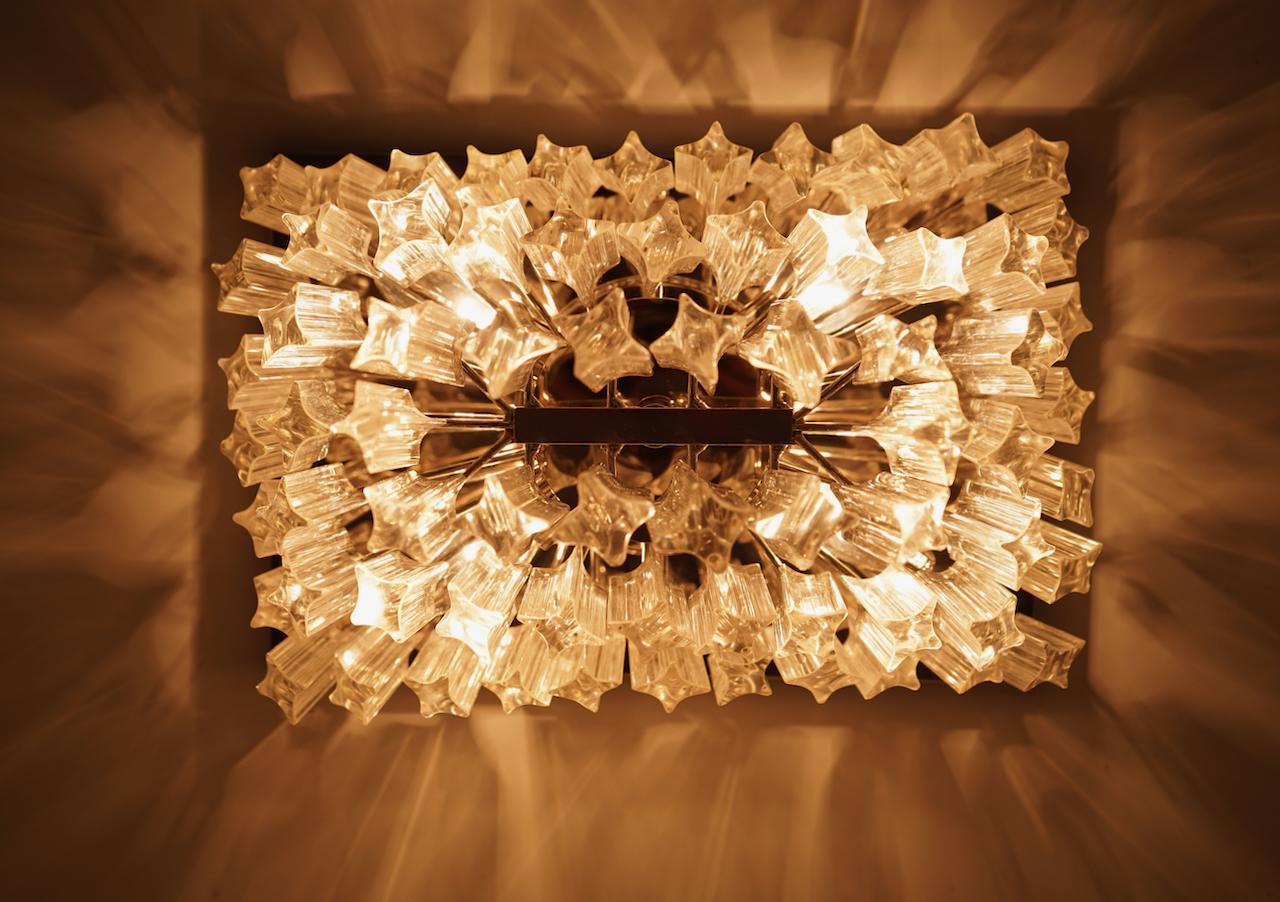 Venini Murano Flush Mount Chandelier, 1970s For Sale 3