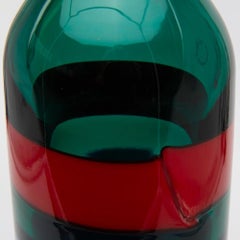 Venini Murano Fulvio Bianconi Glass Bottle Red Green Blue with Stopper