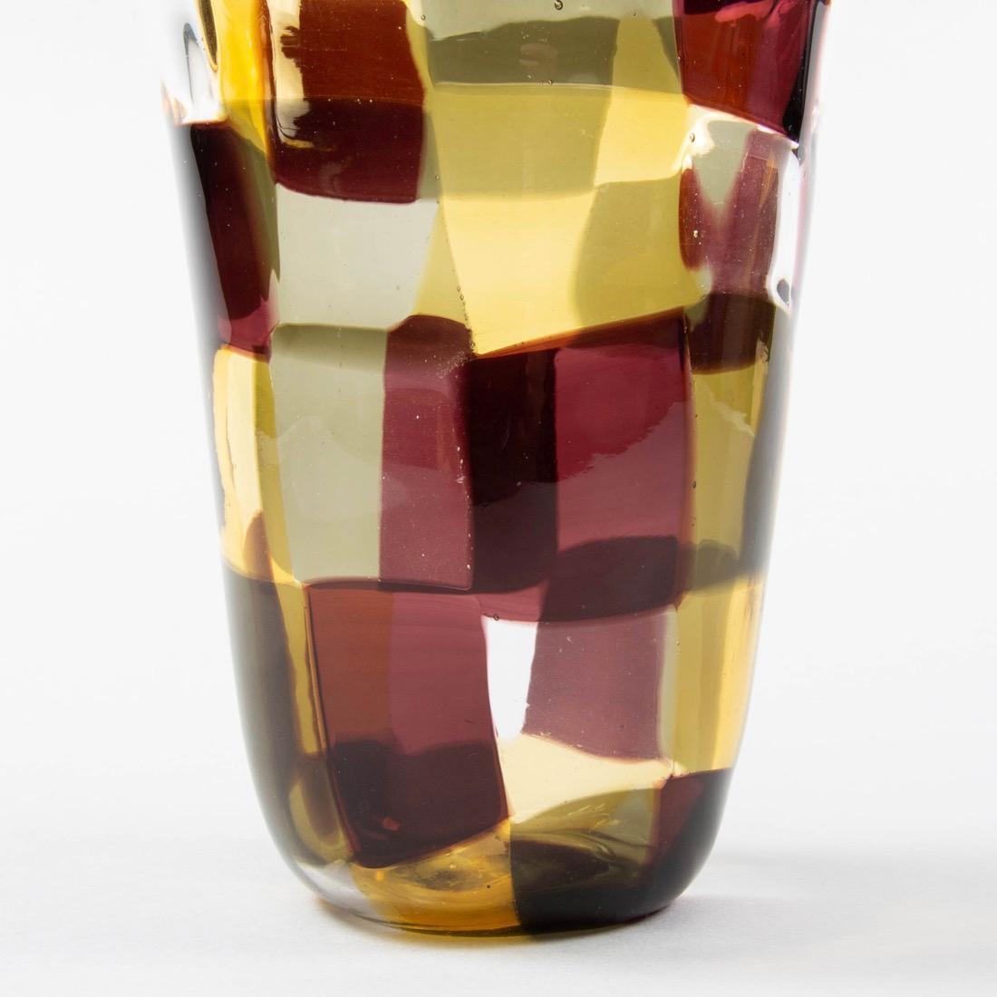 Mid-Century Modern Venini Murano Fulvio Bianconi Glass Vase, 
