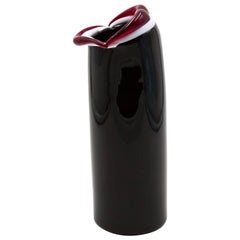 Venini Murano Fulvio Bianconi sorriso (Smile) mouth blown Vase, black color Venini Murano Fulvio Bianconi sorriso (Smile) mouth blown Vase, black color
