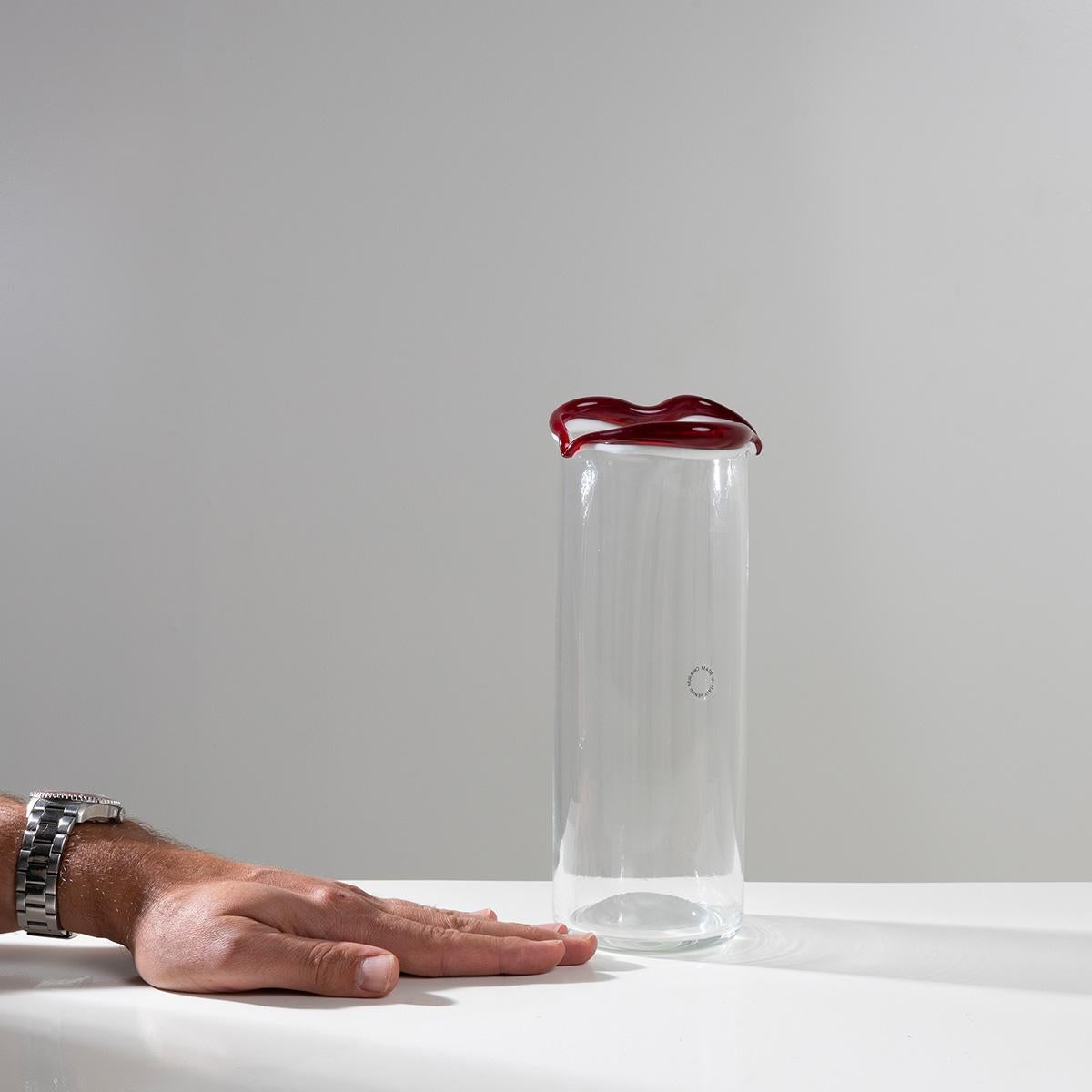 Venini Murano Fulvio Bianconi Sorriso 'Smile' Mouth Blown Vase, Clear Color In Good Condition For Sale In Brussels, BE