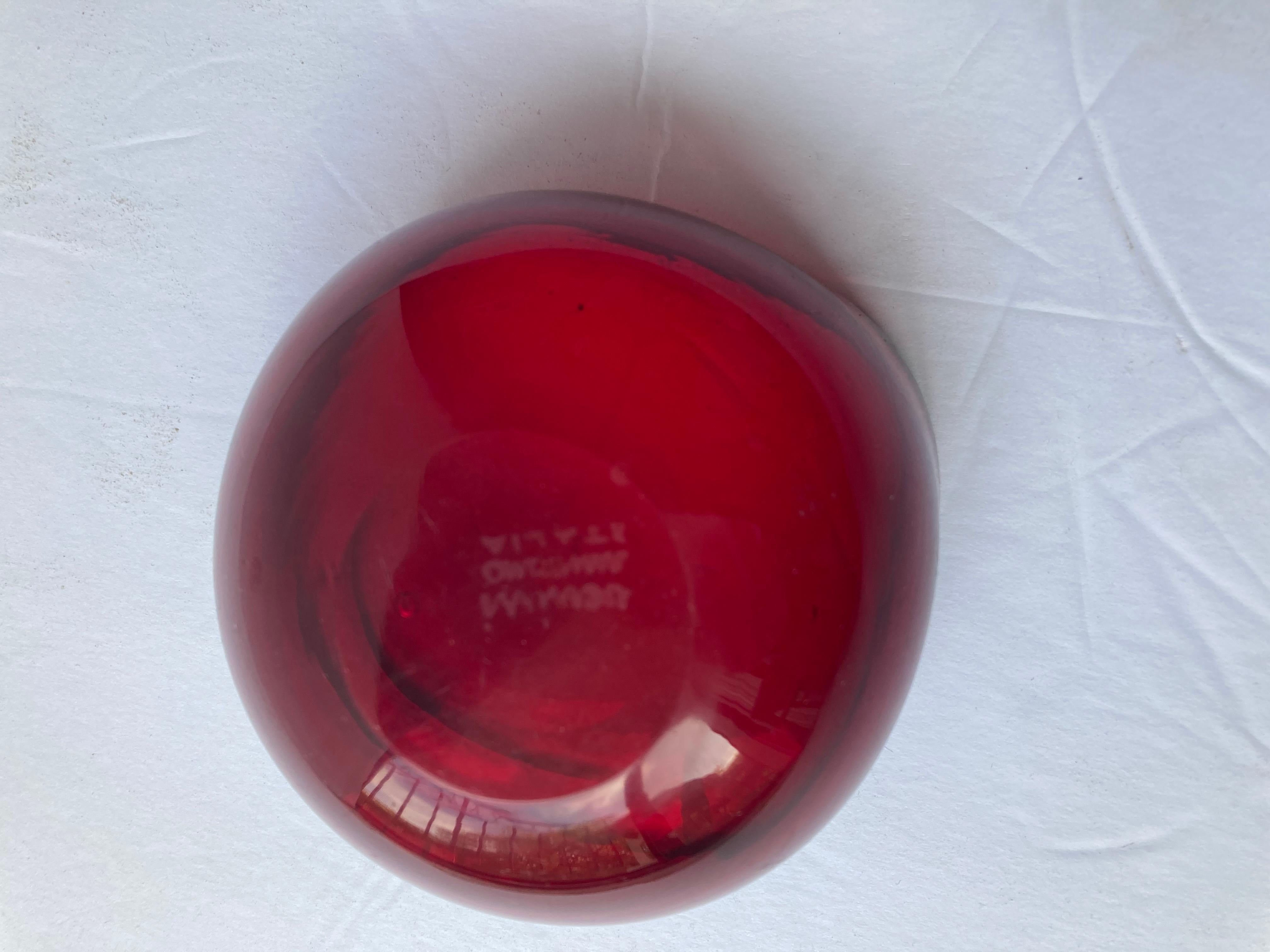 Fait main Venini, Murano Glass Bowl/Small Vase Acid Signed 'Venini, Murano, Italia' 3 Line en vente