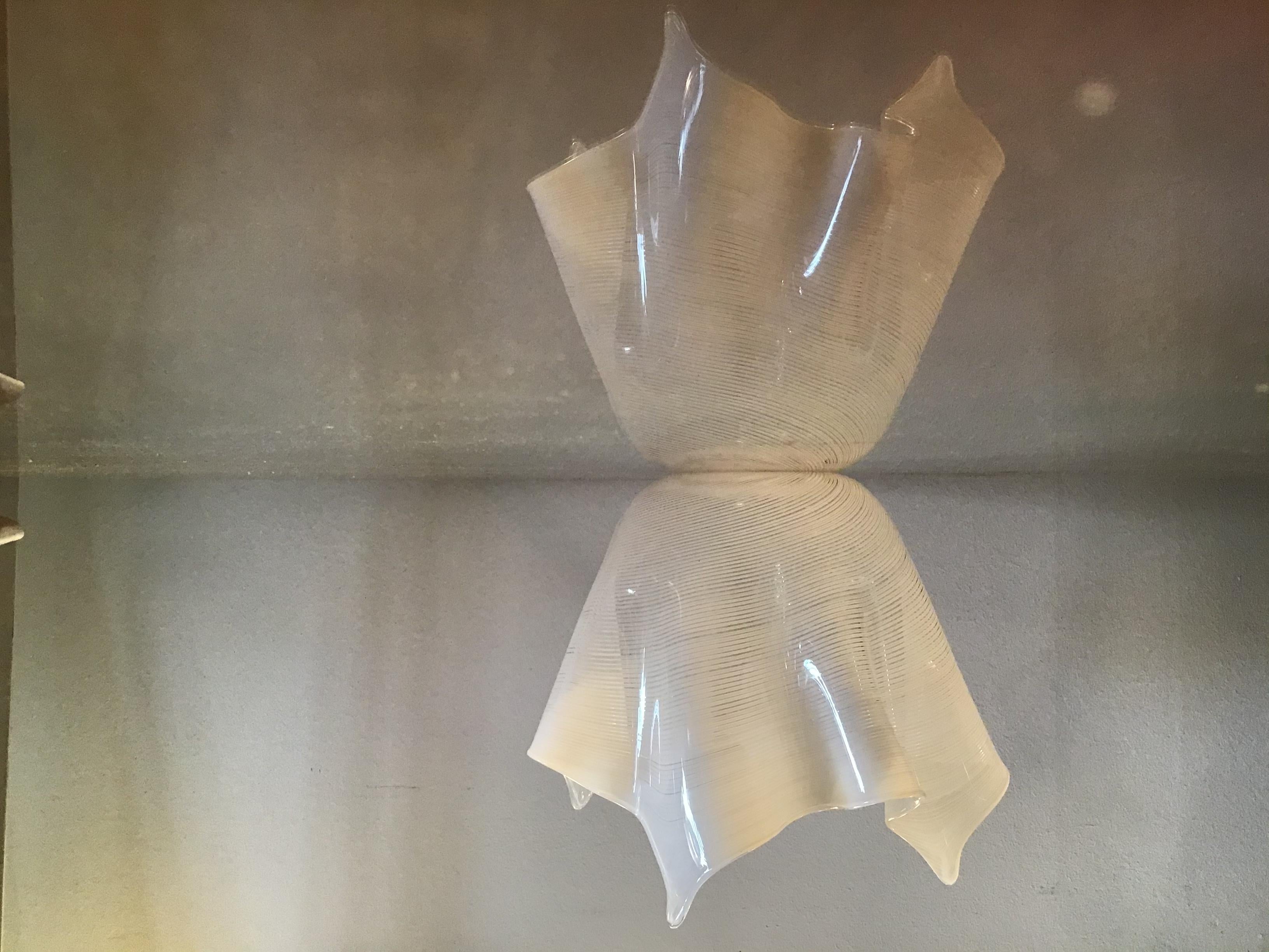 Other Venini Murano Glass Centerpiece Handkerchief “Filigrana”, 1955, Italy For Sale