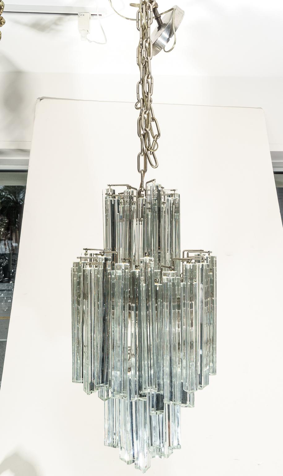 Mid-Century Modern Venini Murano Glass Chandelier $4800 w Tag for Camer Glass