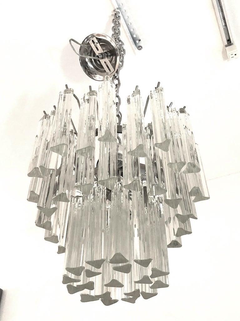 Hand-Crafted Venini Murano Glass Chandelier For Sale