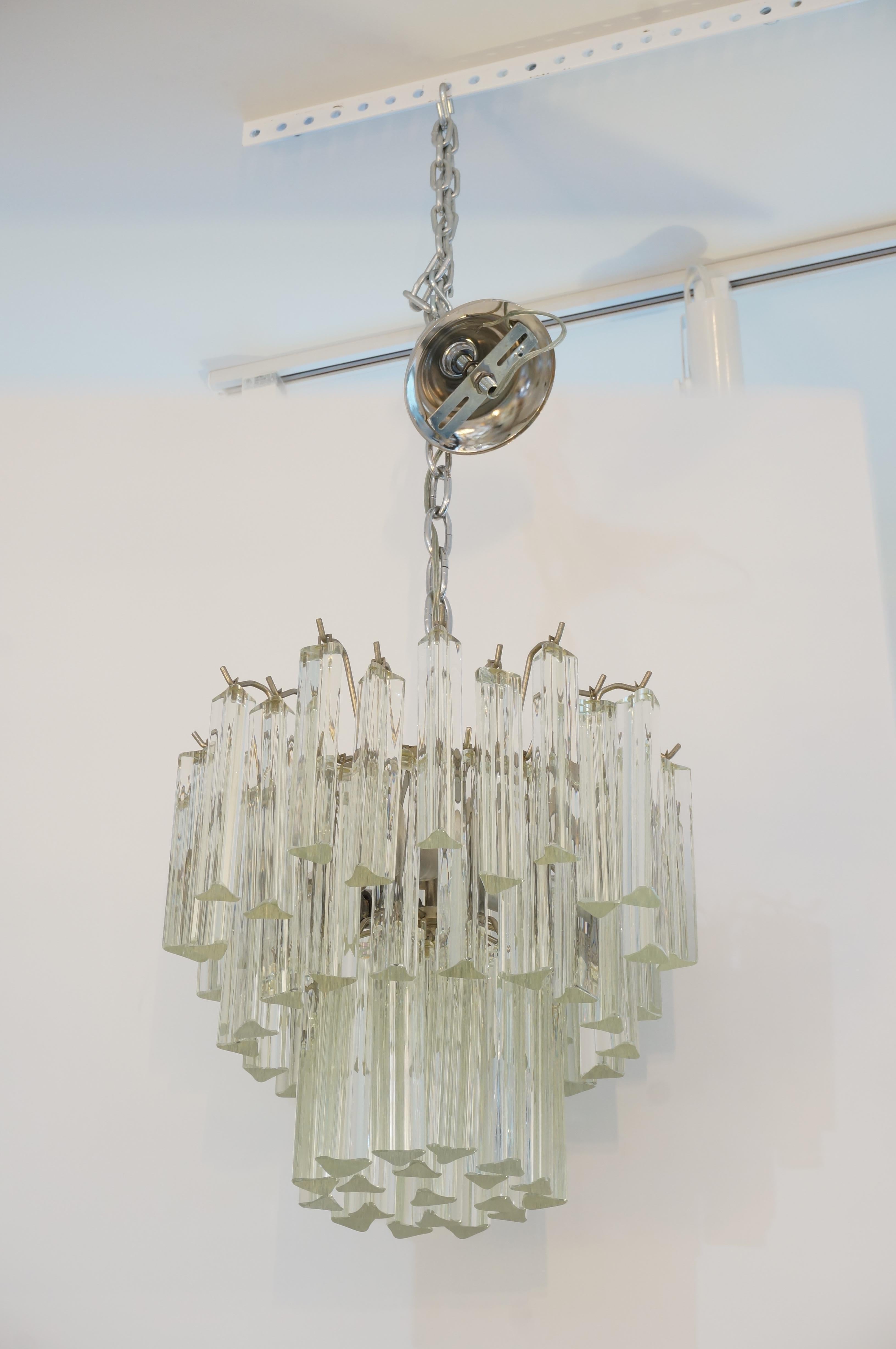 Venini Murano Glass Chandelier In Good Condition For Sale In West Palm Beach, FL