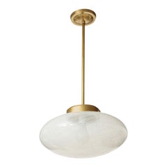 Venini Murano Glass Chandelier, Reticello Design, Brass, Italy, 1950
