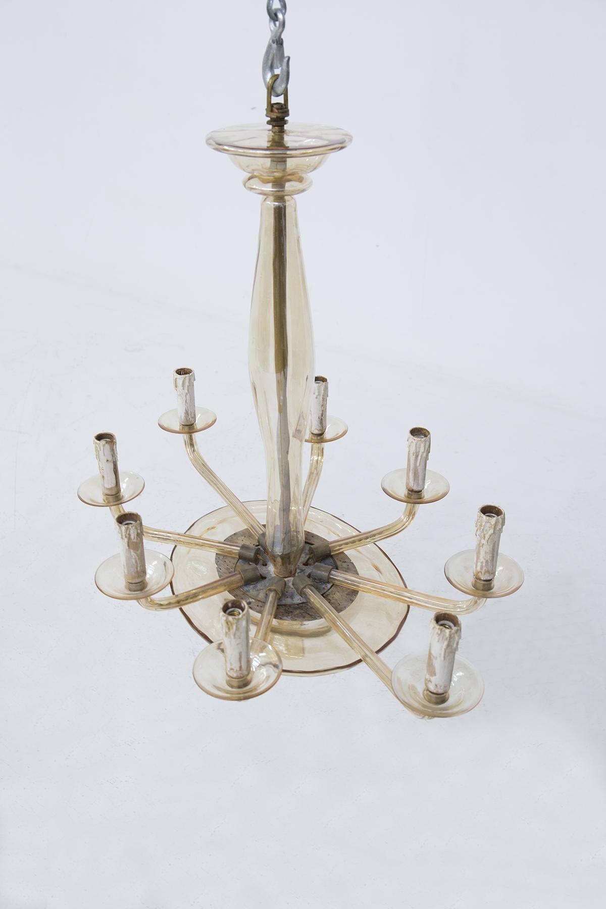 Venini Murano Glass Chandelier with Eight Lights 4