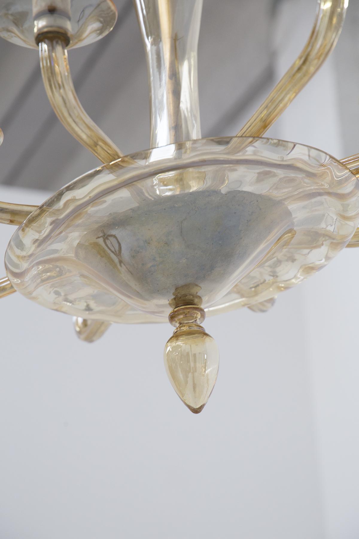 Venini Murano Glass Chandelier with Eight Lights 1