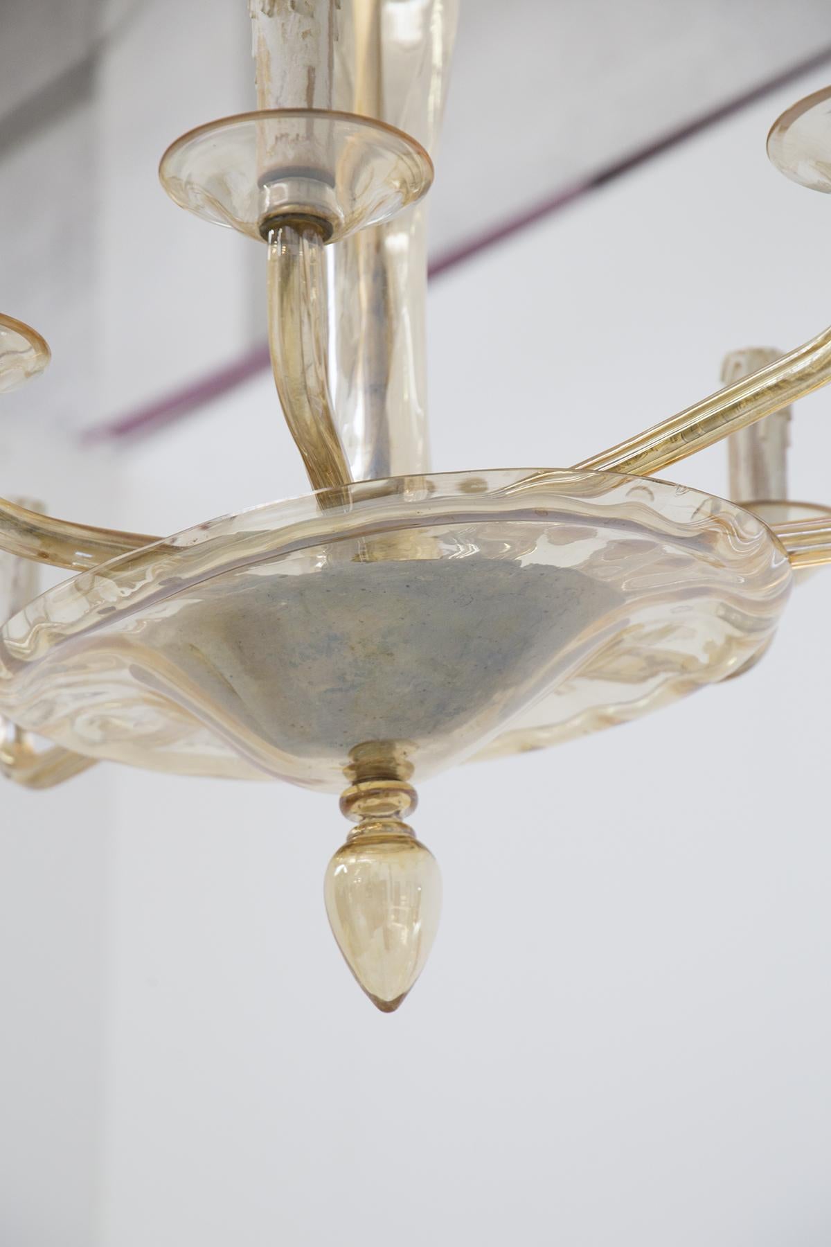 Venini Murano Glass Chandelier with Eight Lights 2