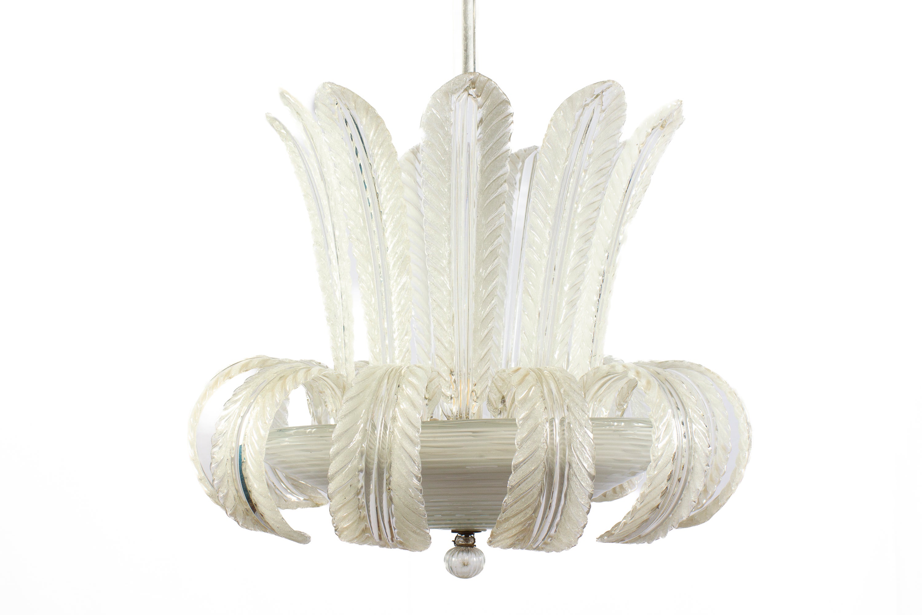 Venini Murano Glass Elegant Art Deco Chandelier Attributed to Tommaso Buzzi 1940 For Sale 5