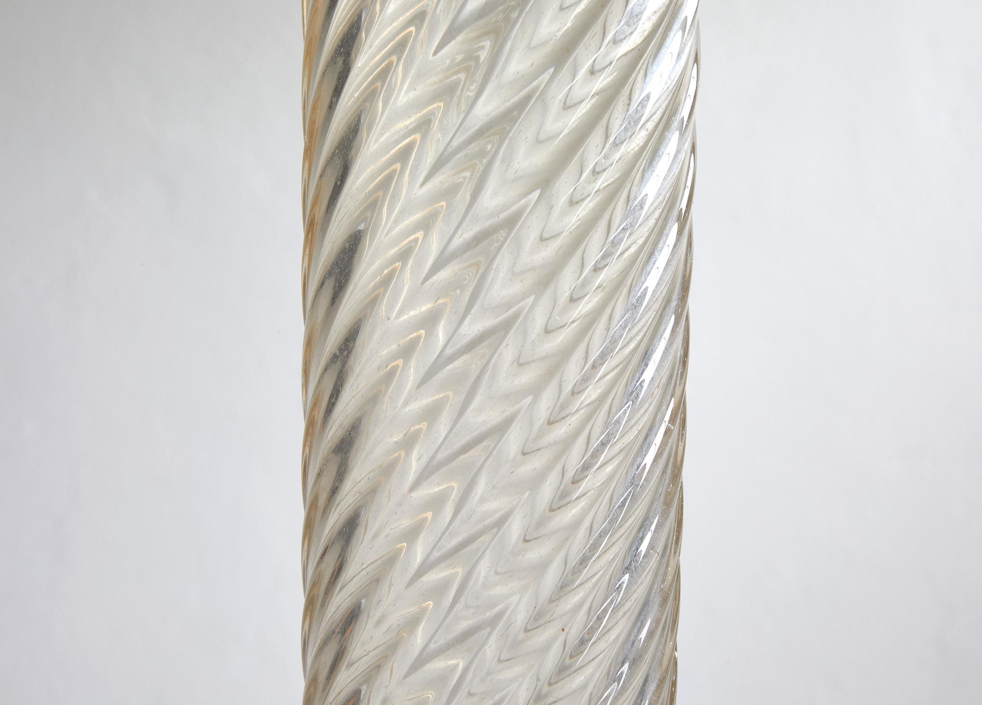Milieu du XXe siècle Lampadaire en verre Murano modèle n° 529 attribué à Carlo Scarpa 1942 en vente