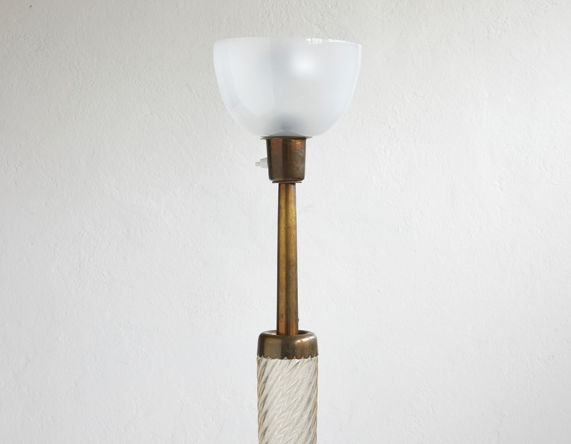 Lampadaire en verre Murano modèle n° 529 attribué à Carlo Scarpa 1942 en vente 2