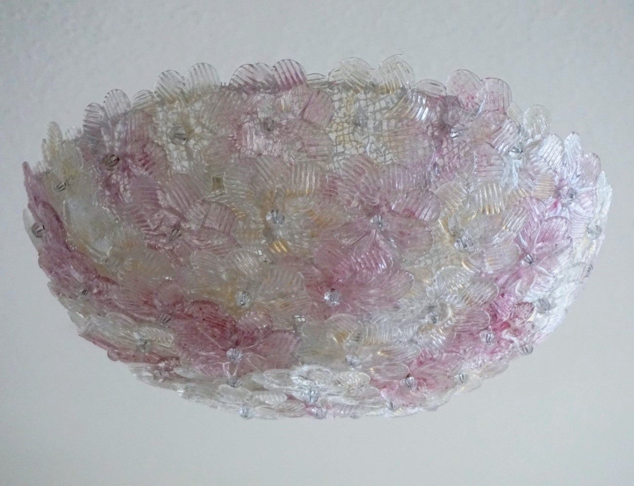 Barovier & Toso Murano Glass Flower Flush Mount Italy, 1960s For Sale