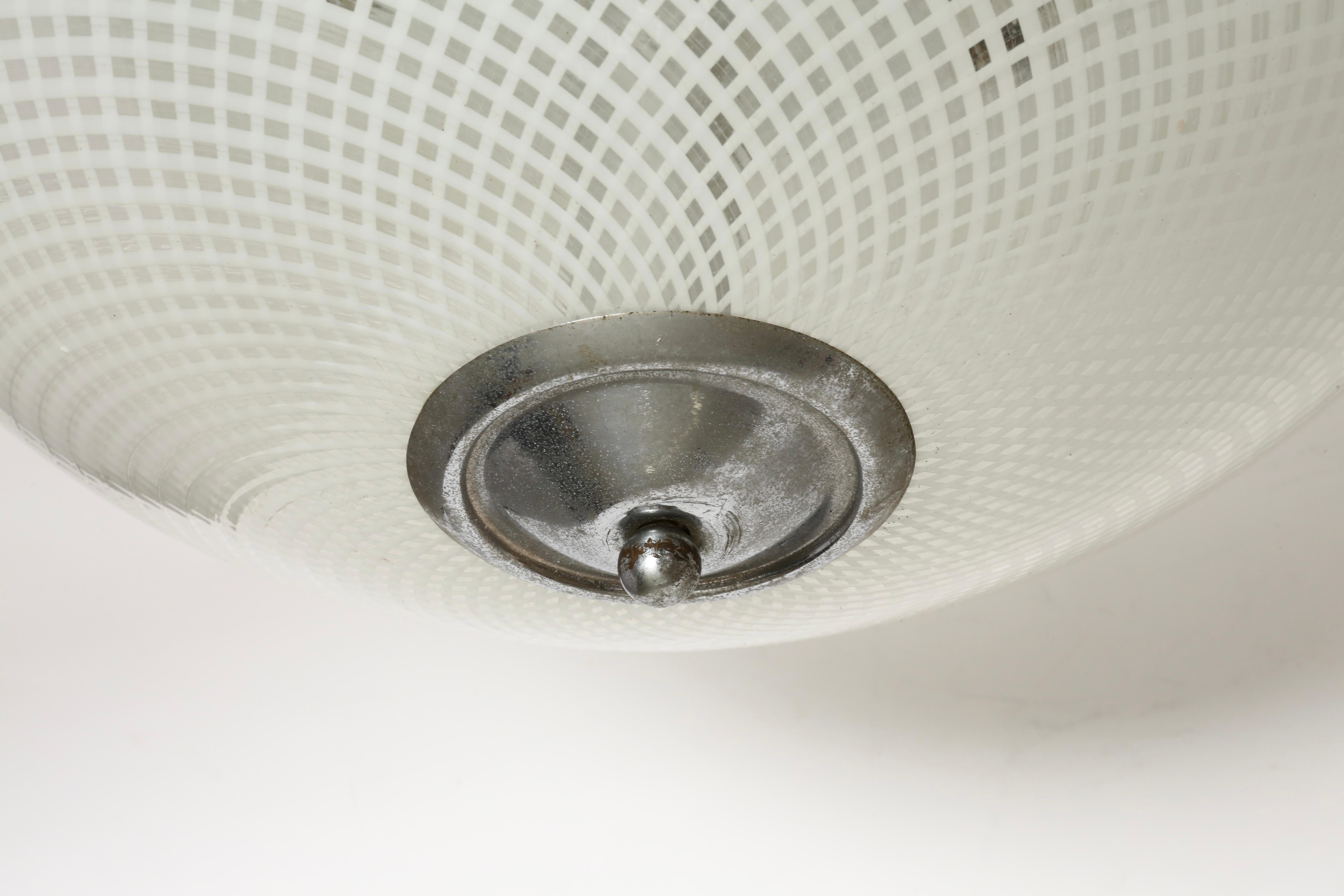 Plafoniera da incasso in vetro di Murano di Venini, Italia circa 1940 in vendita 4