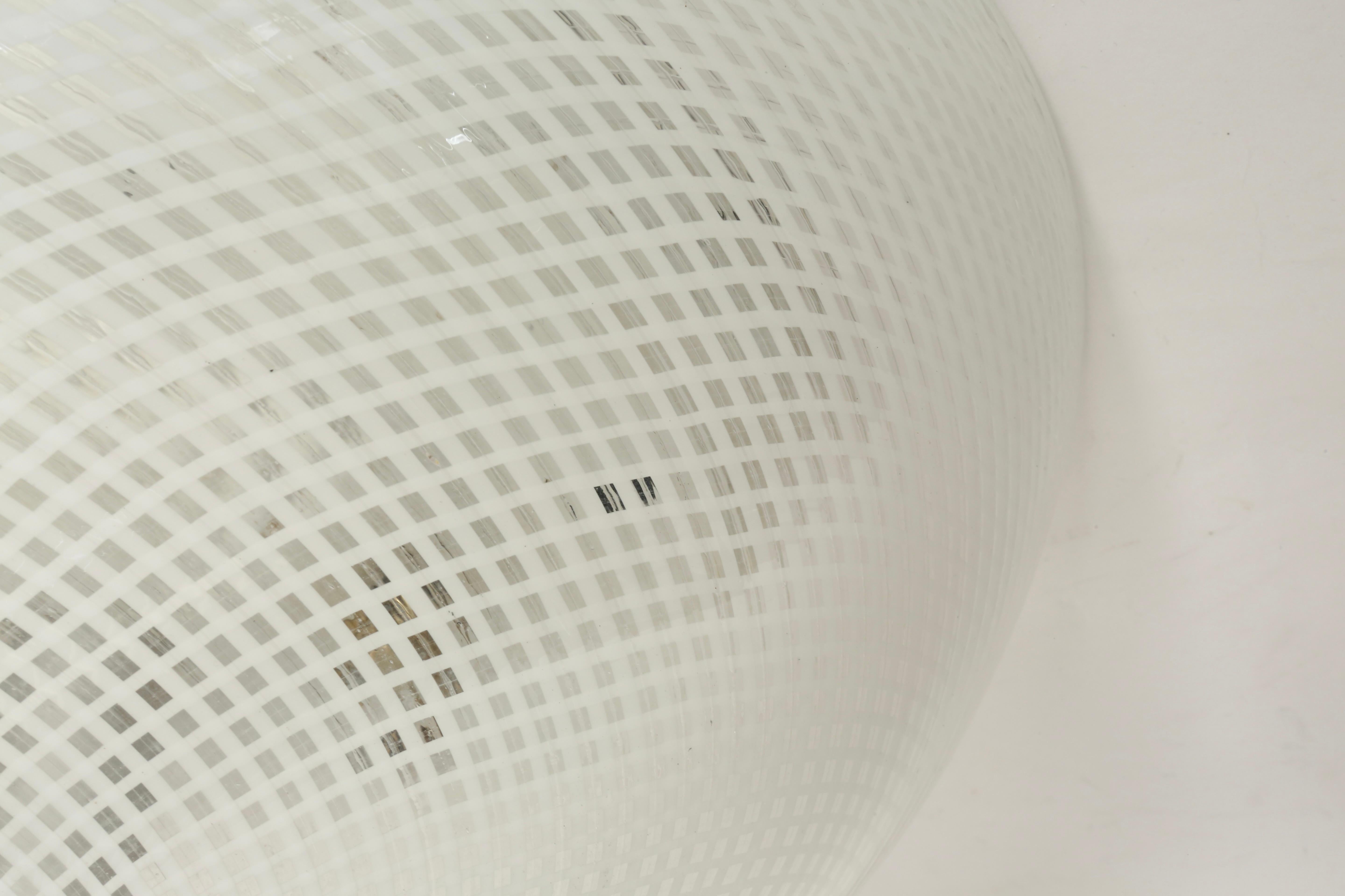 Plafoniera da incasso in vetro di Murano di Venini, Italia circa 1940 in vendita 6