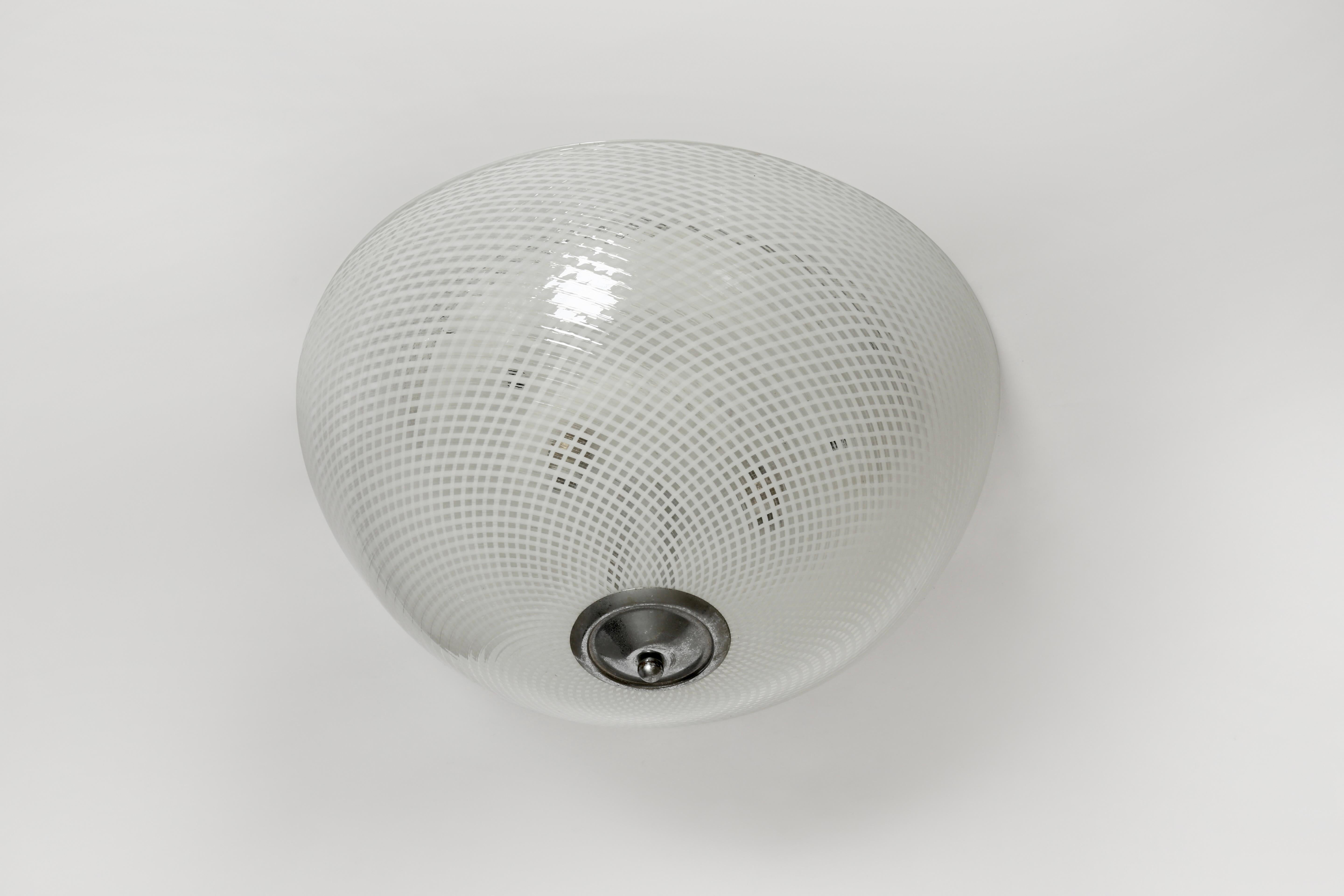 Italiano Plafoniera da incasso in vetro di Murano di Venini, Italia circa 1940 in vendita