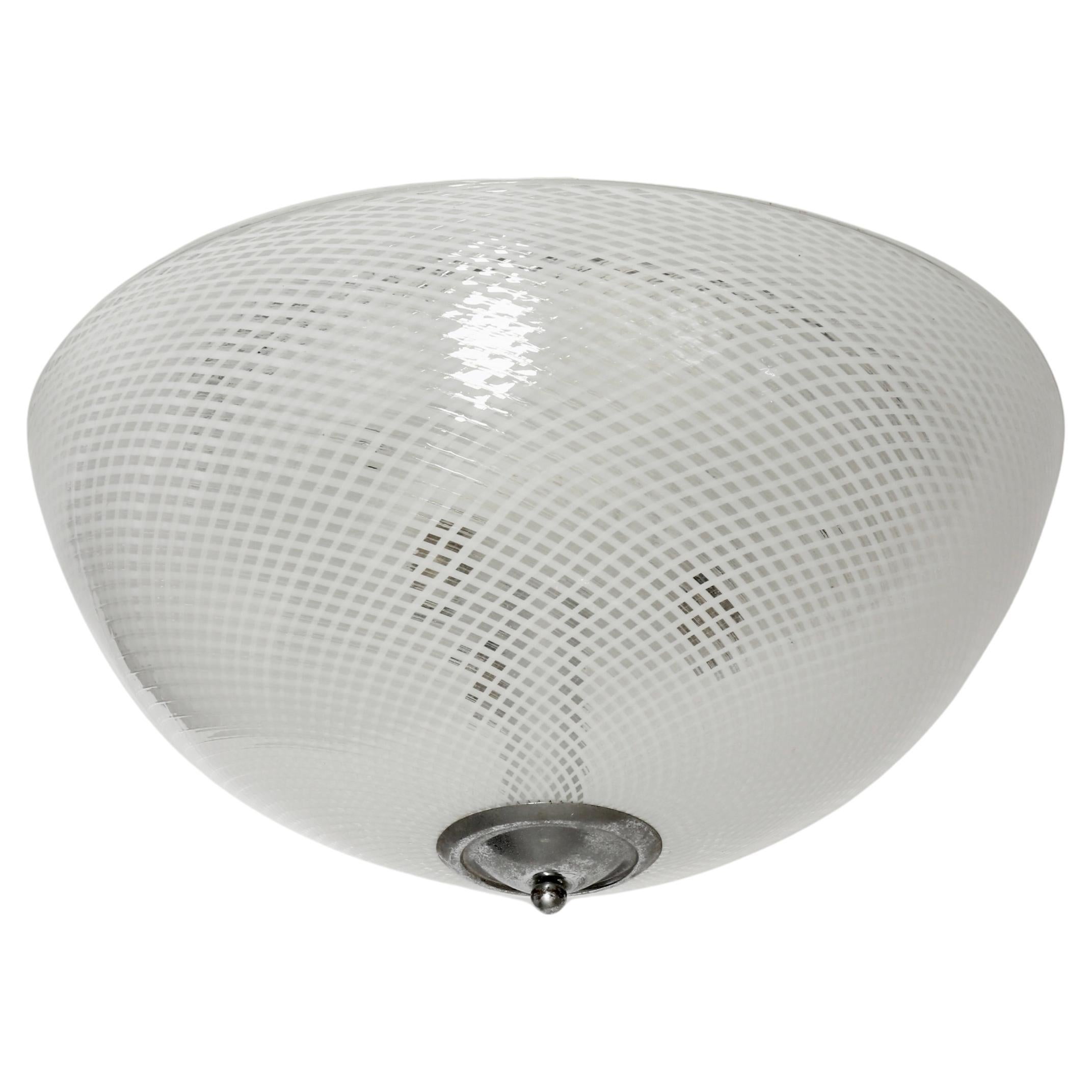 Venini Murano glass flush mount ceiling light, Italy circa 1940s
