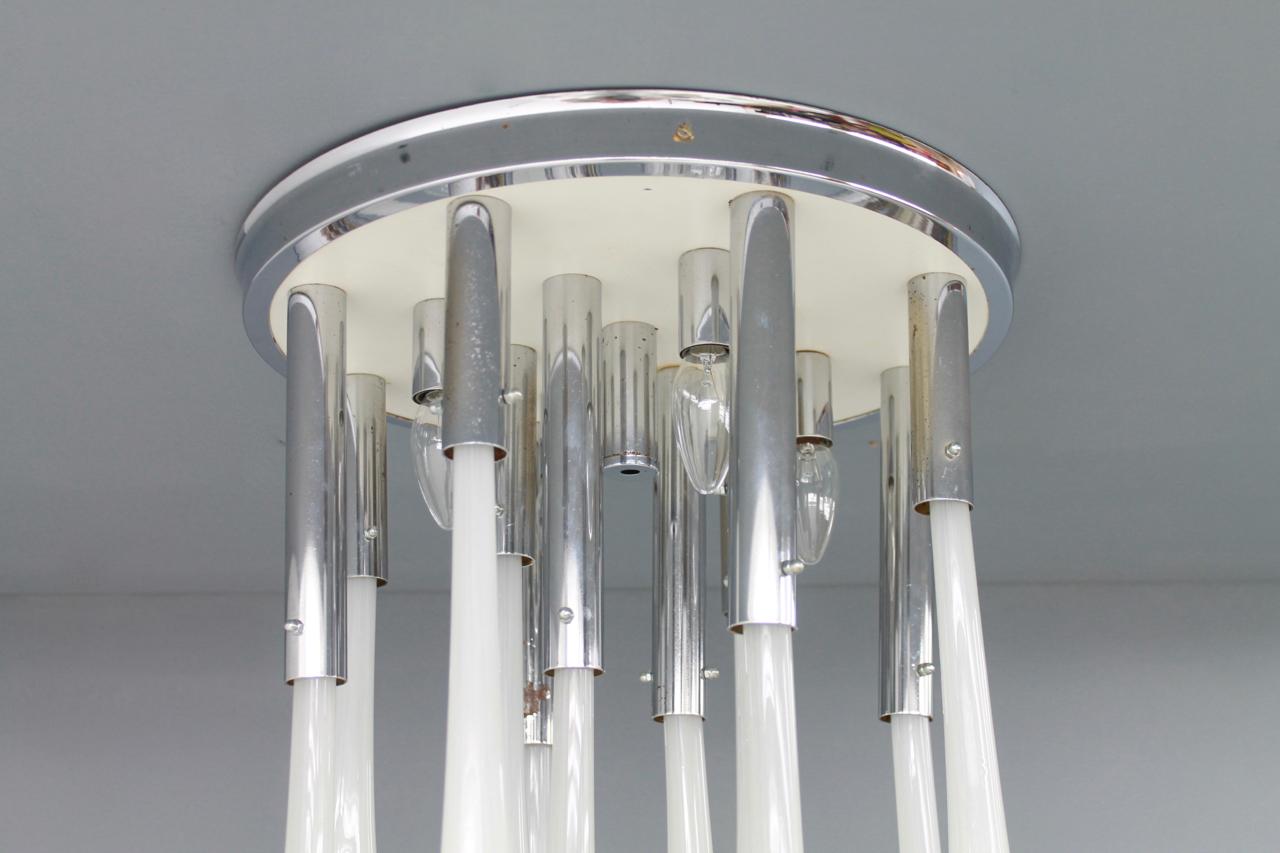 Venini Murano Glass Flush Mount Chandelier, Italy, circa 1970s For Sale 7