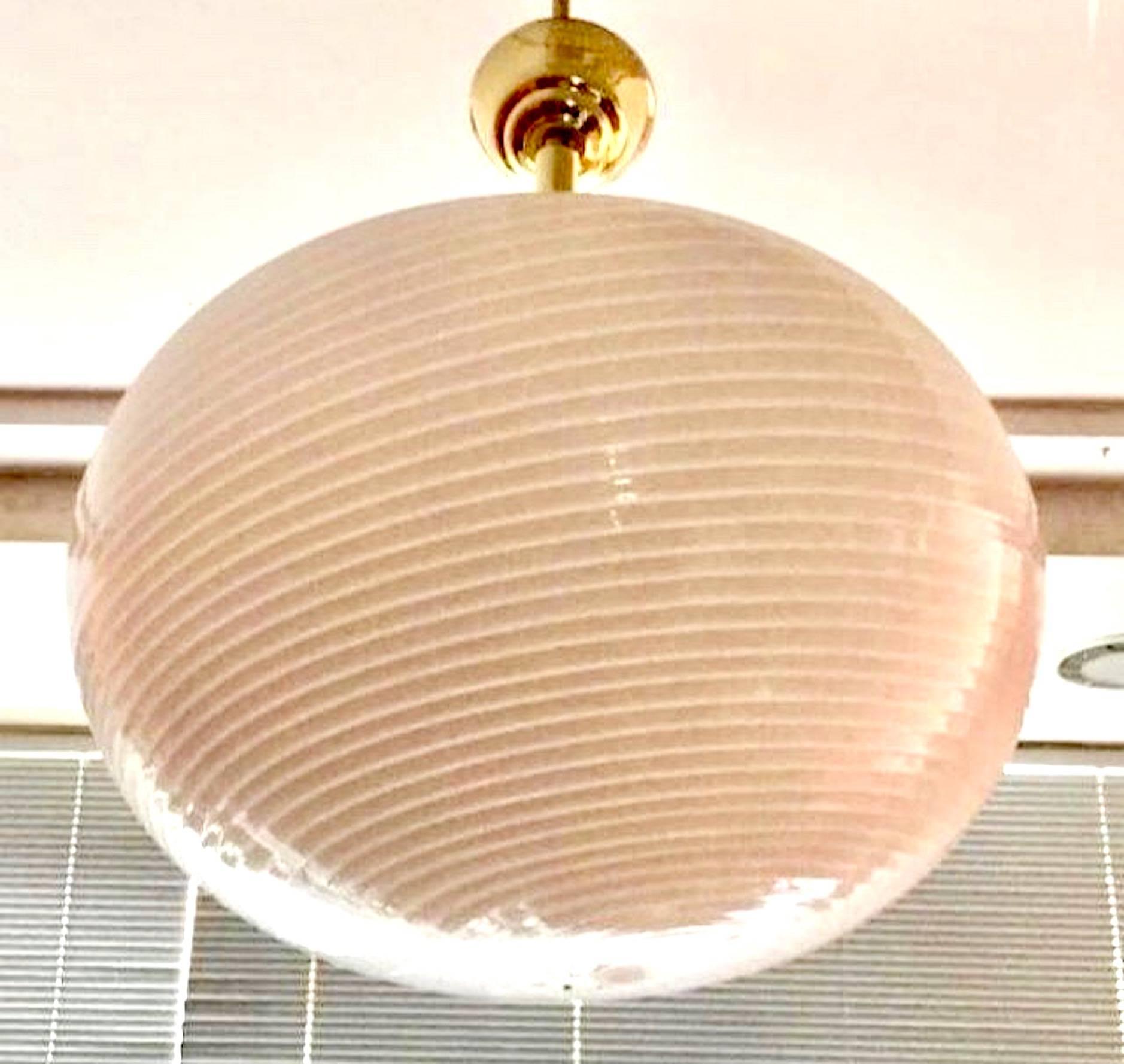 Mid-Century Modern Venini Style Murano Glass Globe Pendant, 1970