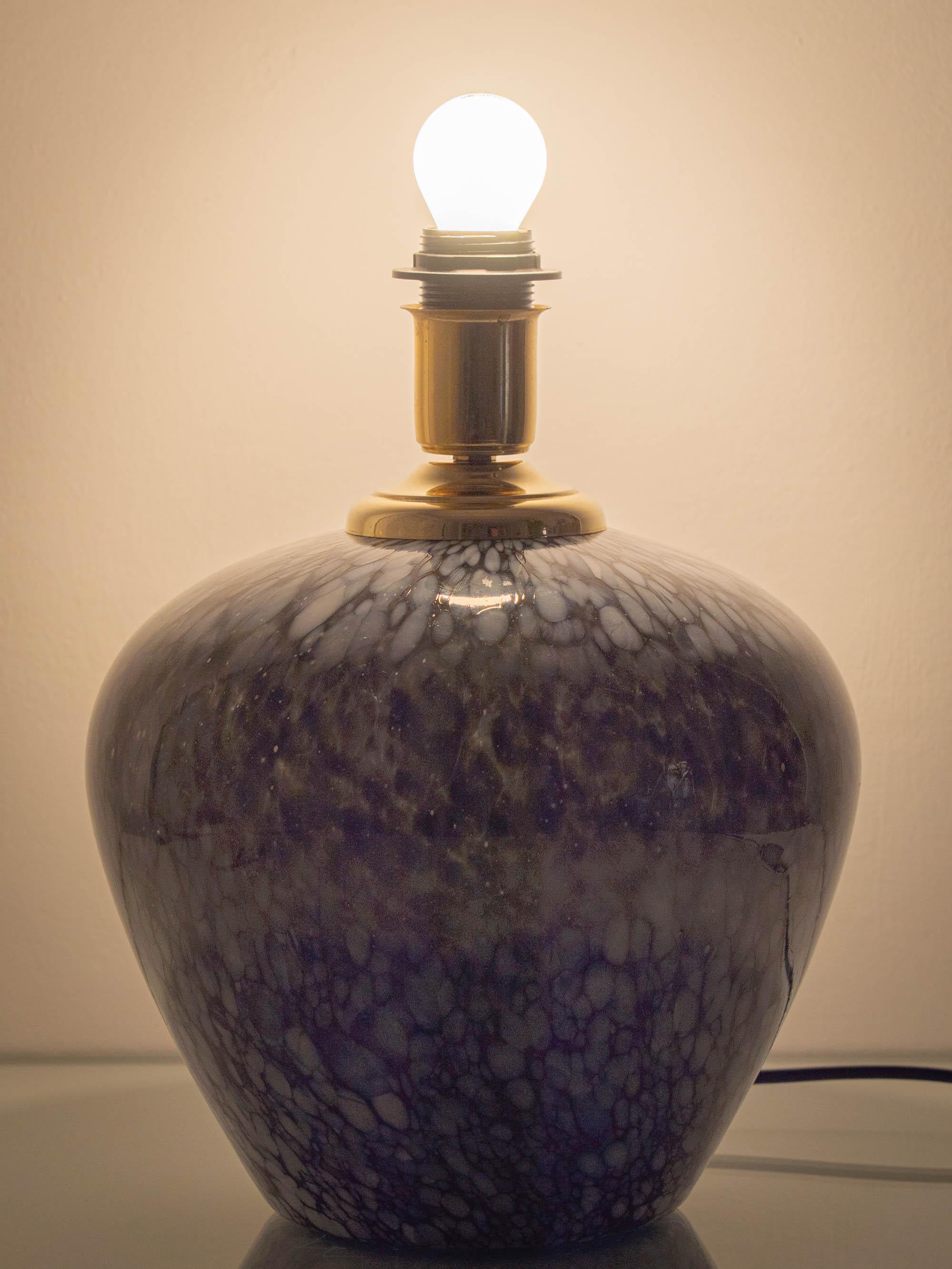 Lampe de table en verre Murano, noir et blanc, Italie, années 1950-1970 en vente 3