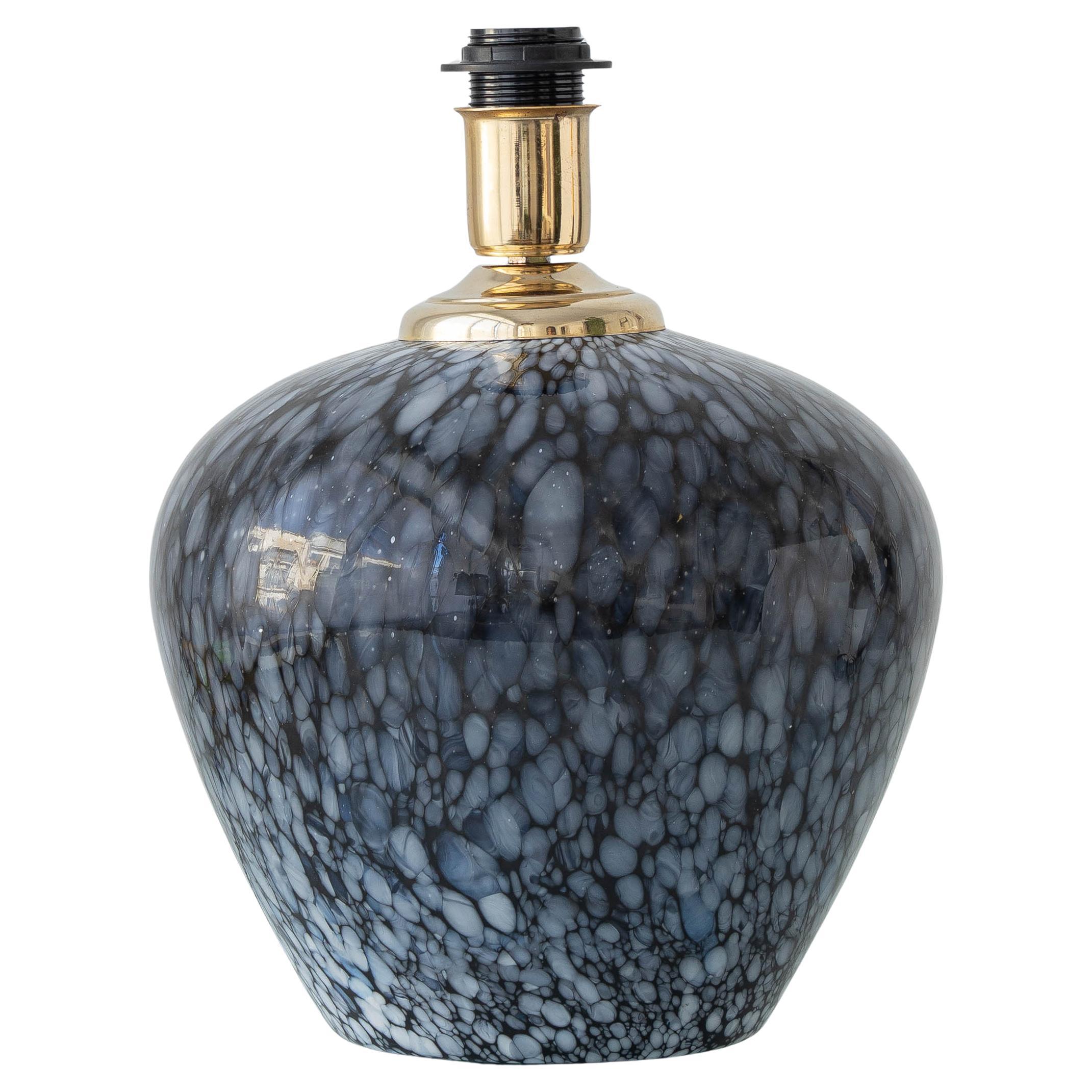 Lampe de table en verre Murano, noir et blanc, Italie, années 1950-1970 en vente