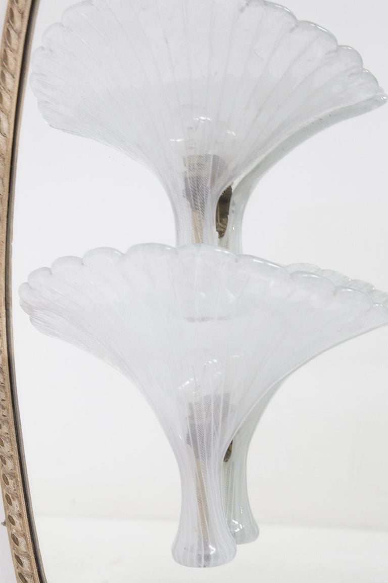Venini Murano Glass Mirrors with Sconces For Sale at 1stDibs