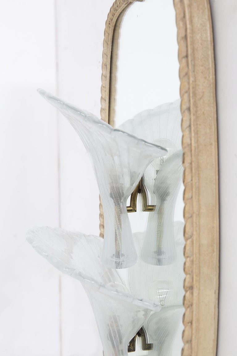 Venini Murano Glass Mirrors with Sconces For Sale at 1stDibs