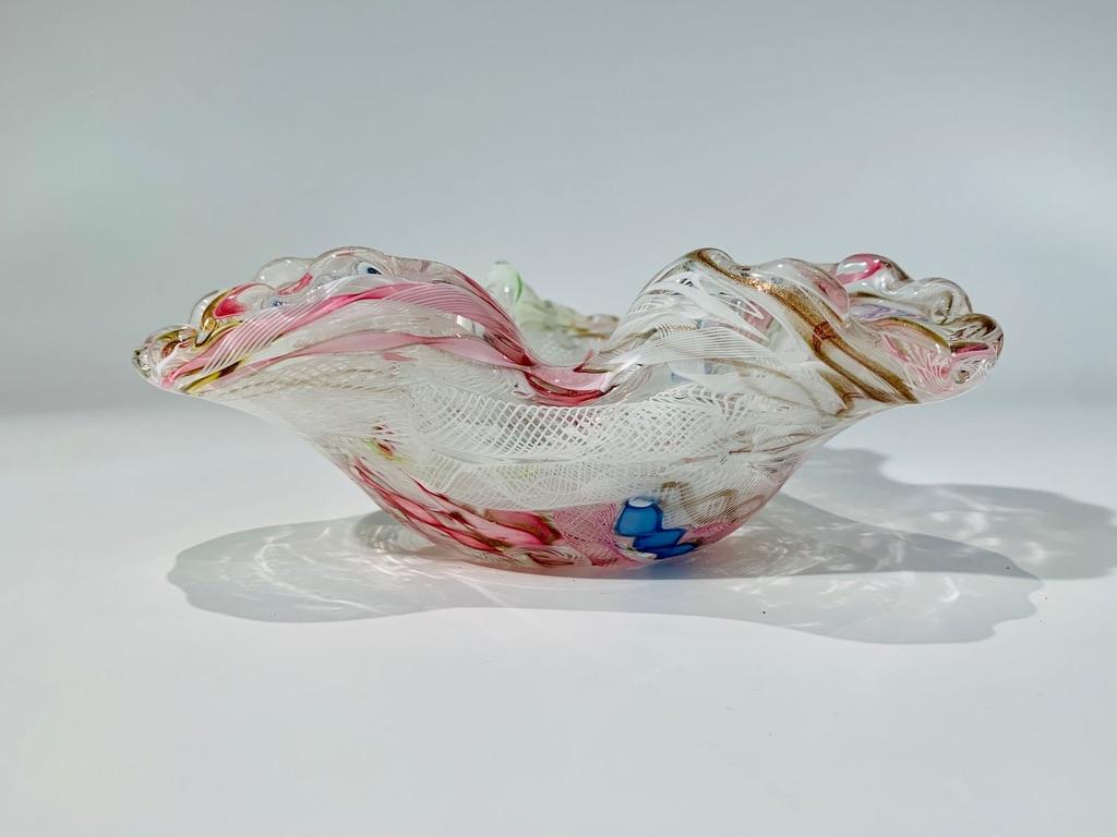 Other Venini Murano glass multicolor 1950 bowl. For Sale