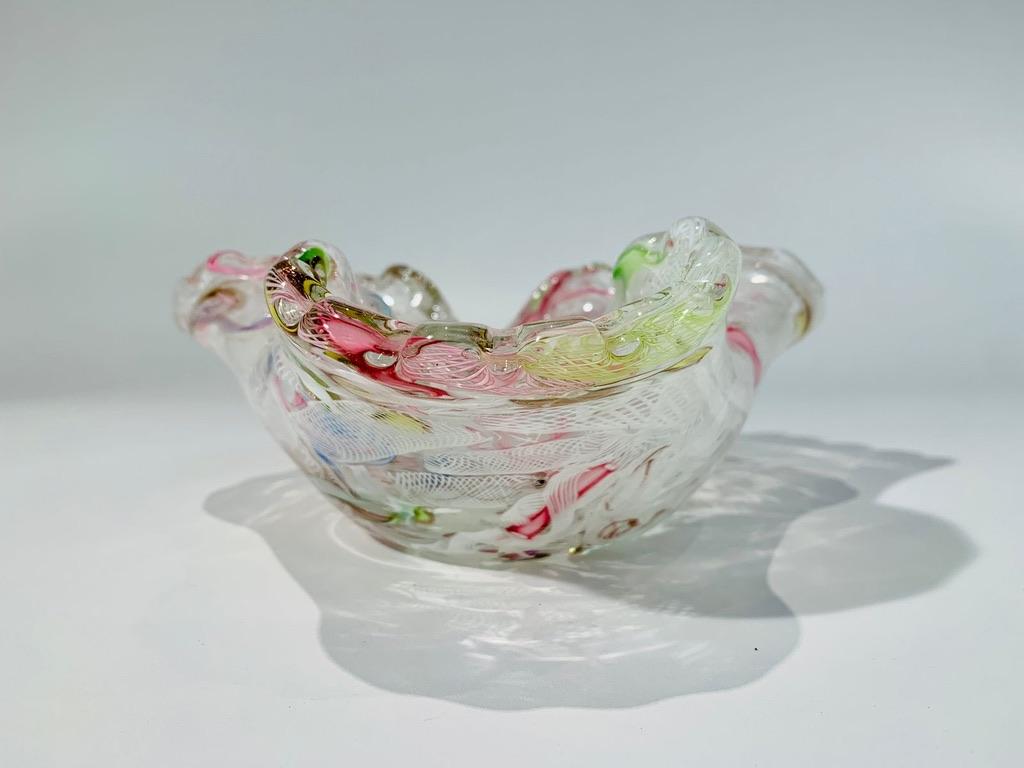 Venini Murano glass multicolor 1950 bowl. In Good Condition For Sale In Rio De Janeiro, RJ