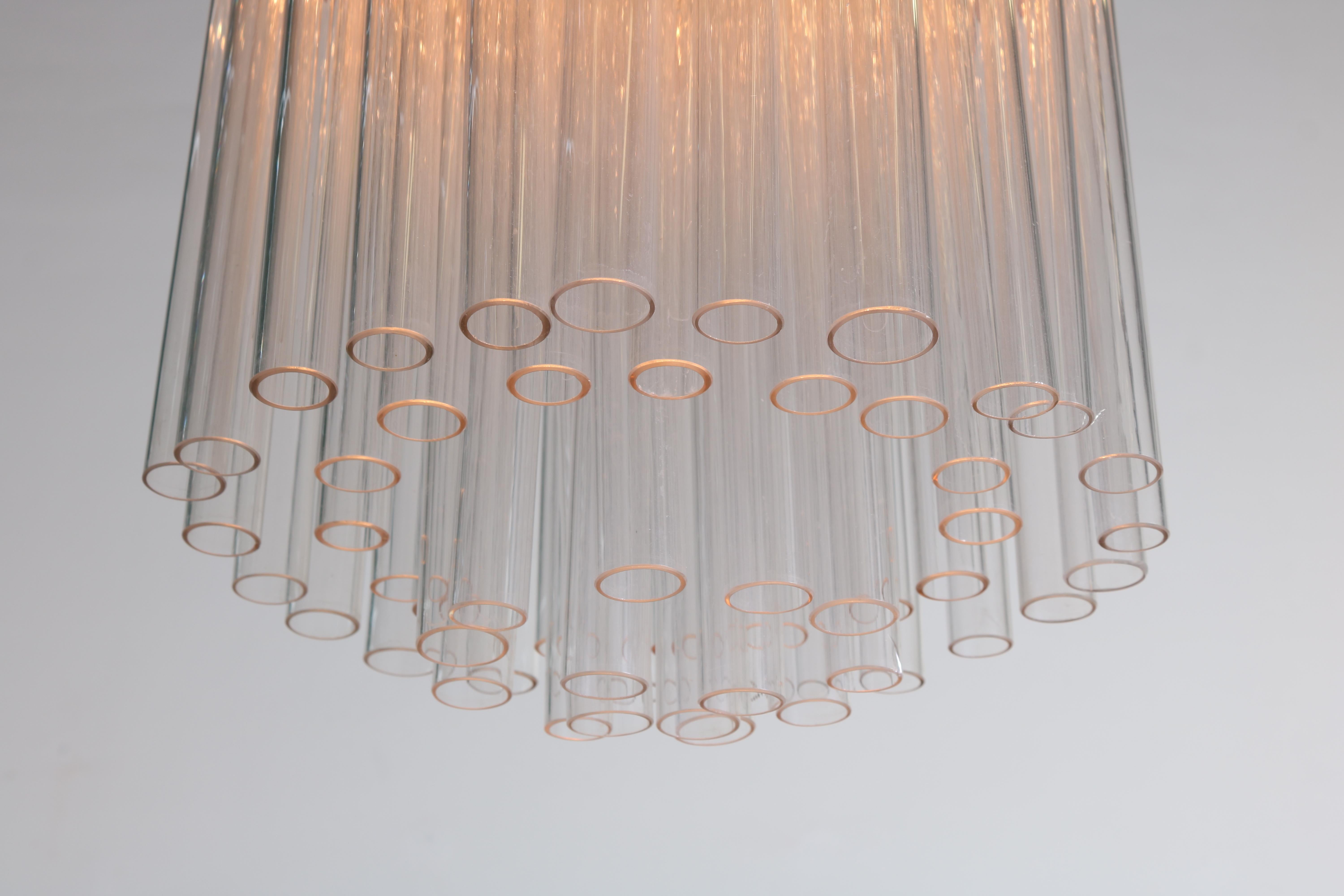 Venini Murano glass pair of Canne chandeliers - Italian Design 1960 circa 1