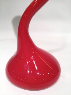 Venini Murano Glass "Single Flower" Red Vase, 1950