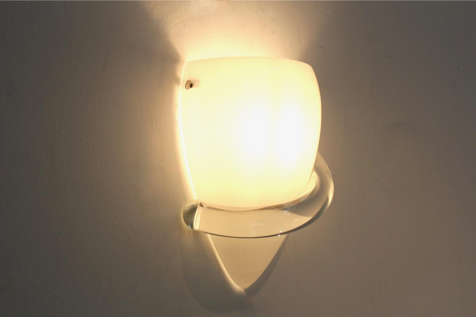 Venini Murano Glass ‘Swan’ Wall Sconce by Tina Aufiero, Stock of 5 In Good Condition For Sale In Voorburg, NL