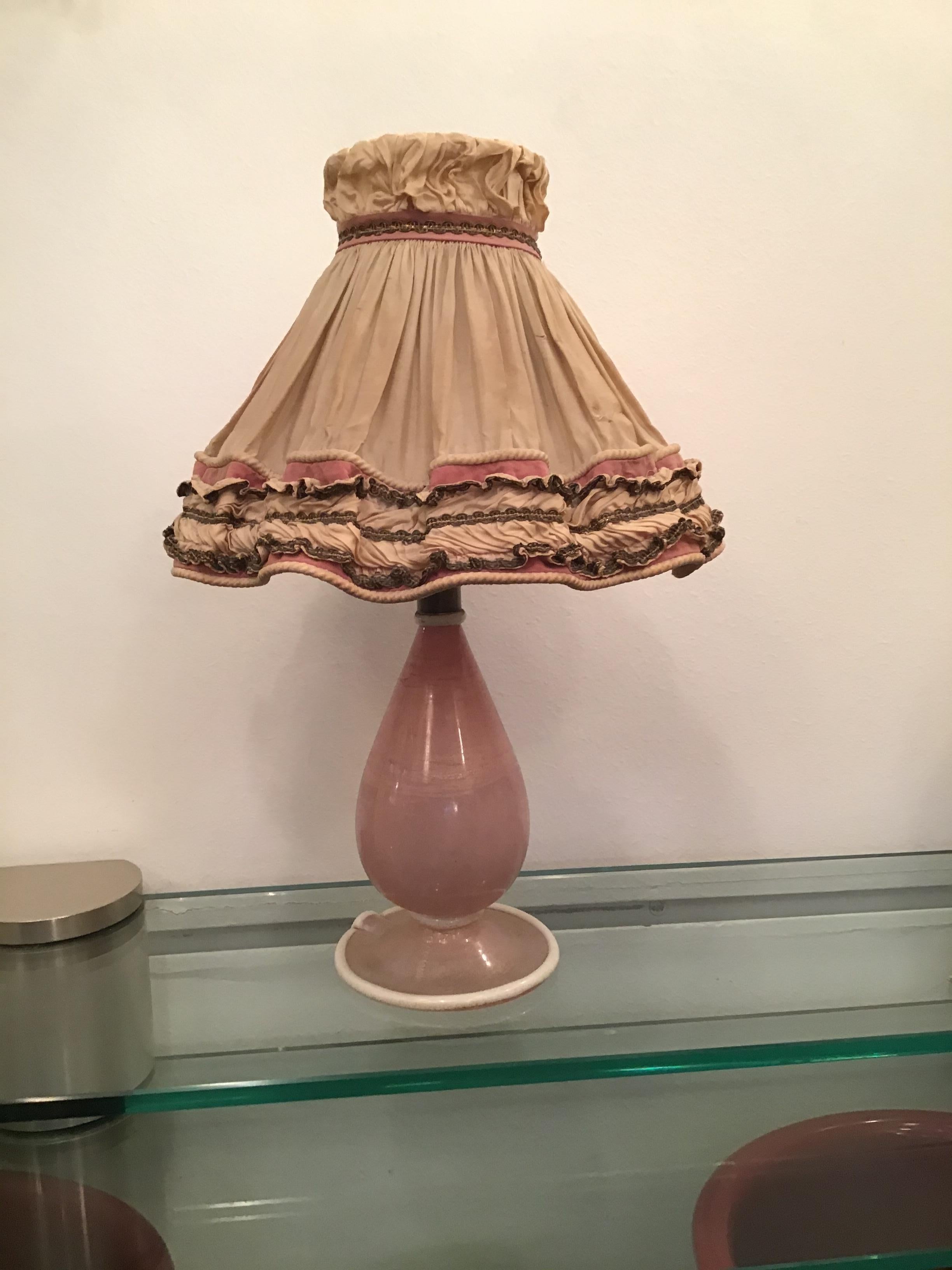 Italian Venini Murano Glass Table Lamp 1950 Italy For Sale