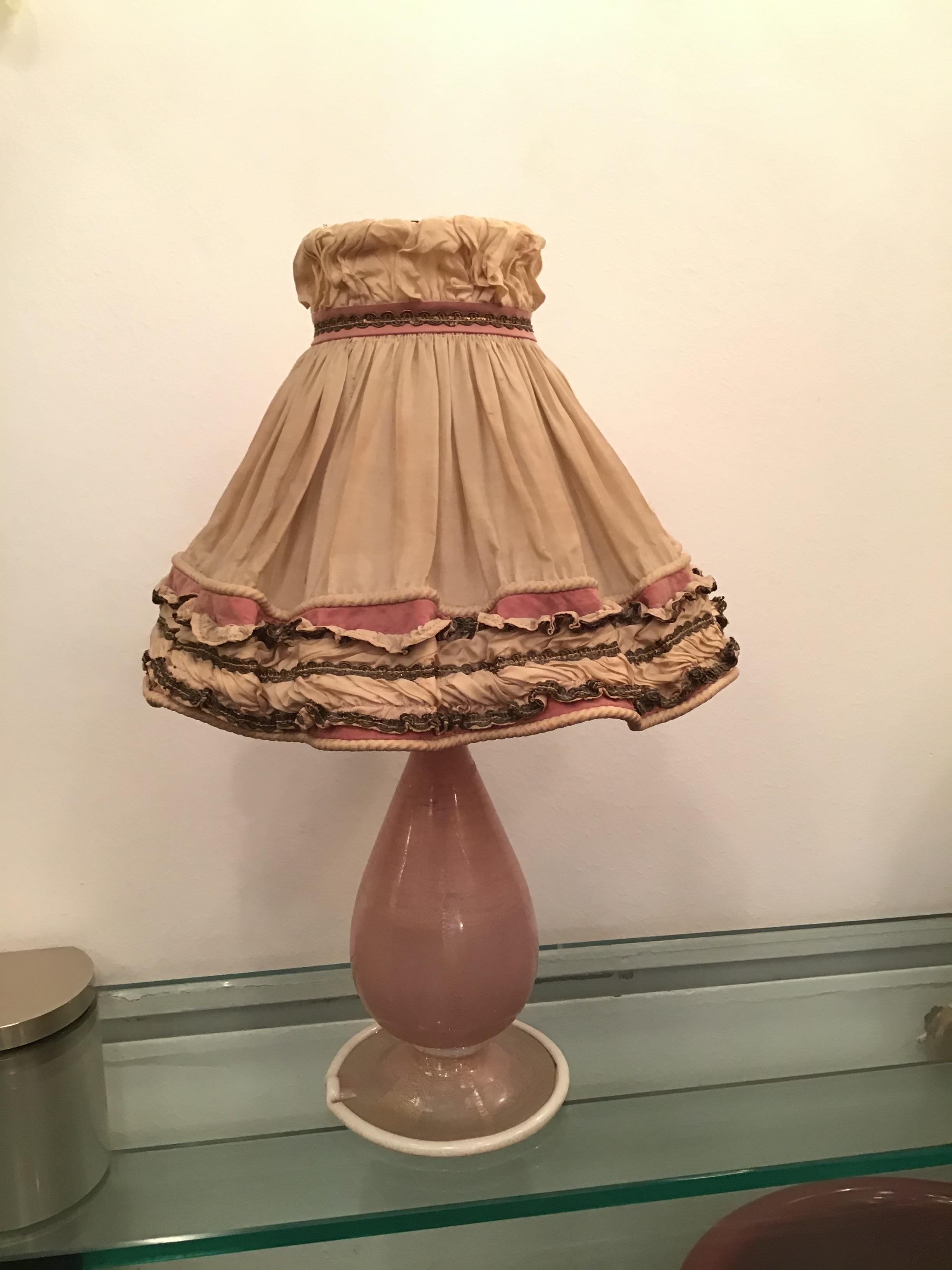 Mid-20th Century Venini Murano Glass Table Lamp 1950 Italy For Sale