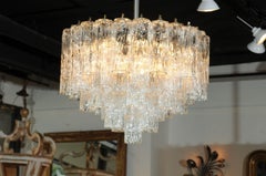 Venini Murano Glass Tronchi Midcentury Chandelier with Cascading Structure