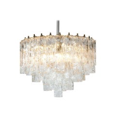 Venini Murano Glass Tronchi Midcentury Chandelier with Cascading Structure