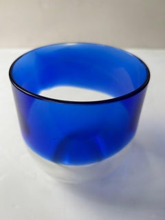 Venini Murano glass vase/vessel , by Tapio Wirkkala , blue .