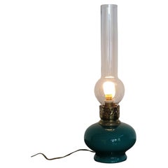 Venini Murano Italian Midcentury Brass Glass Table Lamp, 1950s