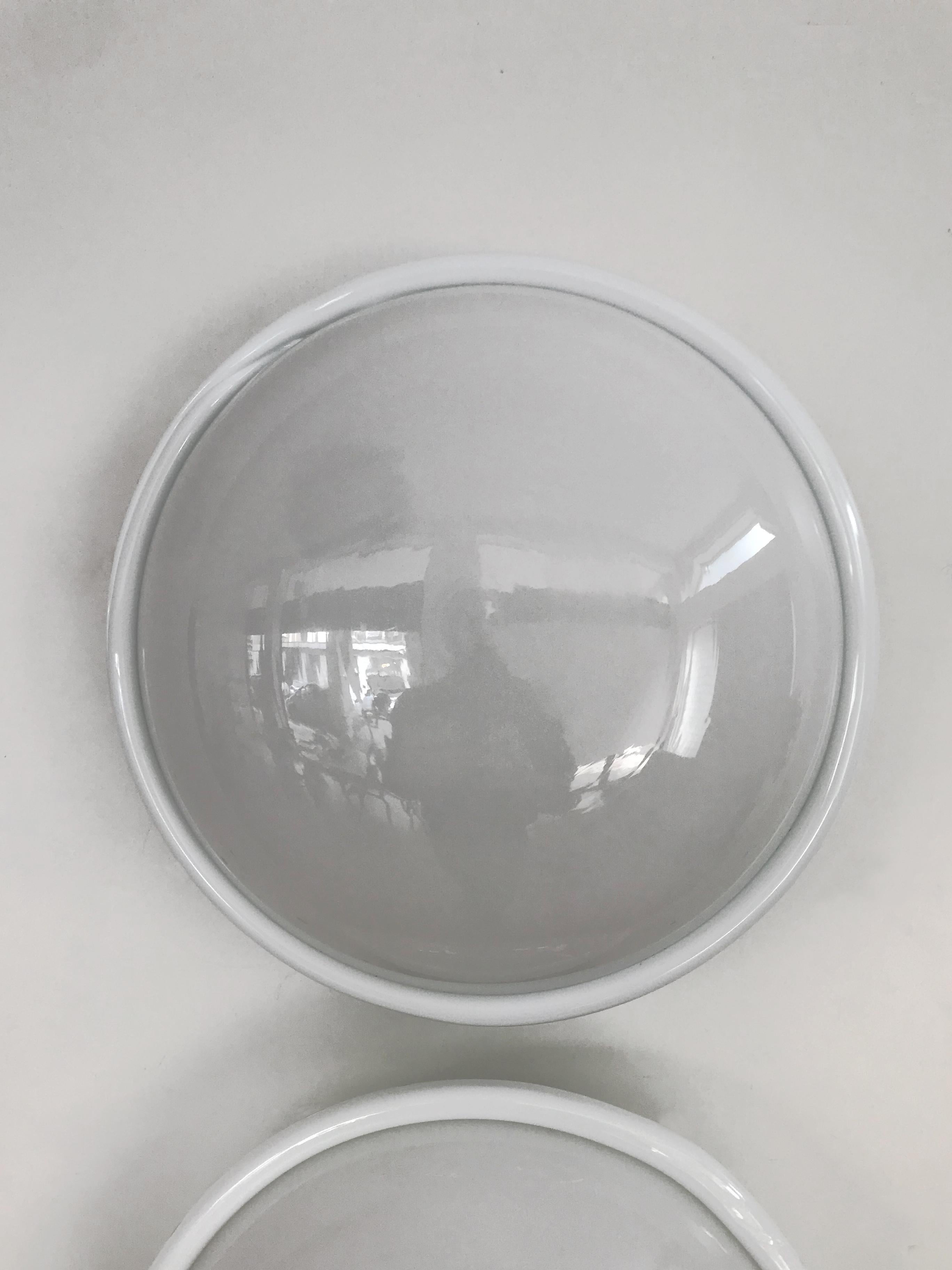 Verre de Murano Venini Murano Italian White Glass Wall Lamps or Ceiling Lamps 1995 en vente